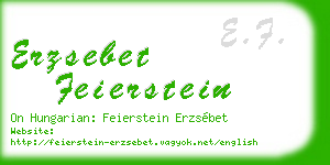 erzsebet feierstein business card
